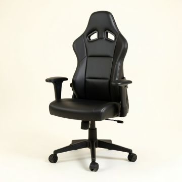 Faux Leather Desk Chair with Arms (synthetic illustration; no displayed measurements)