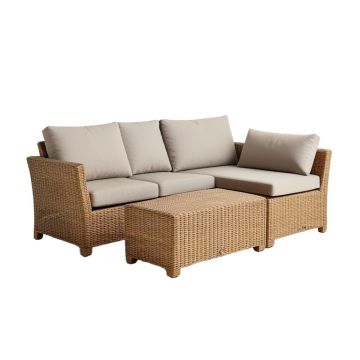 Cosper 4 Piece Rattan Sofa Seating Group With Cushions