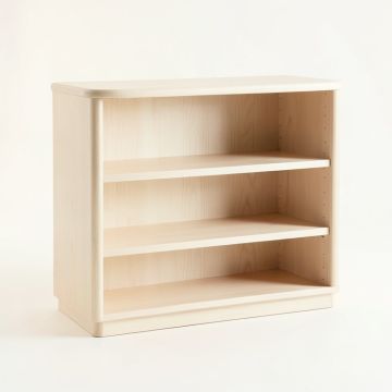 Reed Arc Low Bookcase - Ivory (synthetic illustration; no displayed measurements)