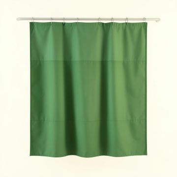 Heath Bend Shower Curtain Hanging Flat From A Plain Rod - Green (synthetic illustration; no displayed measurements)