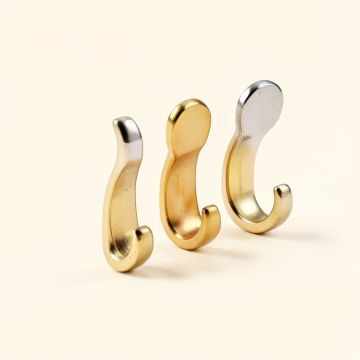 Champange Gold Sinatra Shower Curtain Hooks (synthetic illustration; no displayed measurements)