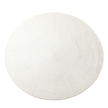 Dawn Branch Round Area Rug - White