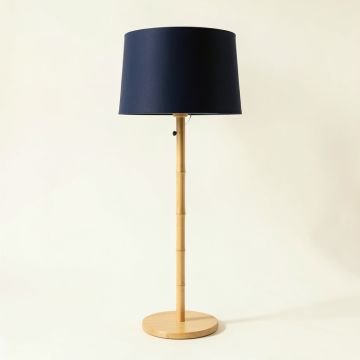 Cove Bridge Floor Lamp With A Plain Fabric Shade - Navy (synthetic illustration; no displayed measurements)
