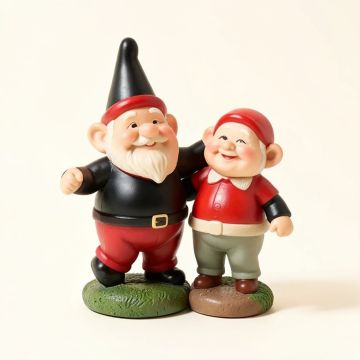 Dancing Duo Gnome Garden Statue (synthetic illustration; no displayed measurements)