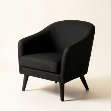 Clay Dell Upholstered Armchair - Black (synthetic illustration; no displayed measurements)