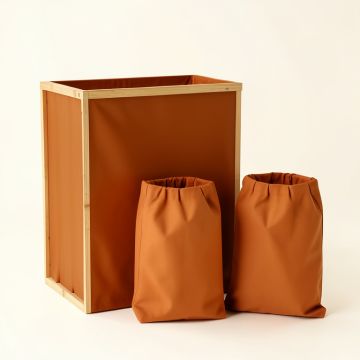 Aspen Brook Laundry Sorting Station With Plain Removable Bags - Terracotta (synthetic illustration; no displayed measurements)