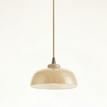 Ridge Arc Pendant Light Suspended From One Plain Cable - Beige (synthetic illustration; no displayed measurements)