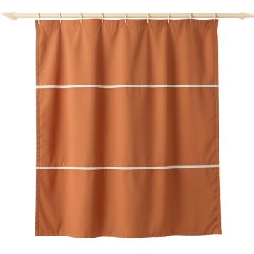 Lake Crest Shower Curtain Hanging Flat From A Plain Rod - Terracotta (synthetic illustration; no displayed measurements)