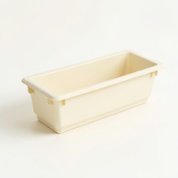 Slate Bend Empty Railing Planter With Integral Brackets - Ivory (synthetic illustration; no displayed measurements)