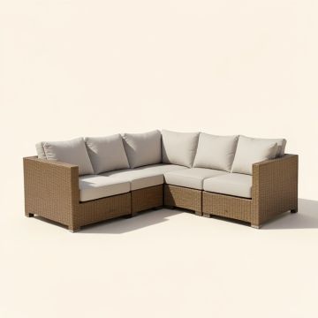 Outdoor 5 Piece Sofa Seating Group With Cushions (synthetic illustration; no displayed measurements)