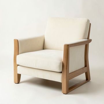 Harbor Bridge Upholstered Armchair - Ivory (synthetic illustration; no displayed measurements)