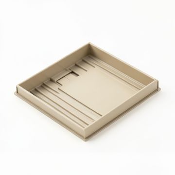 Meadow Crossing Empty Under-Desk Cable Tray - Beige (synthetic illustration; no displayed measurements)
