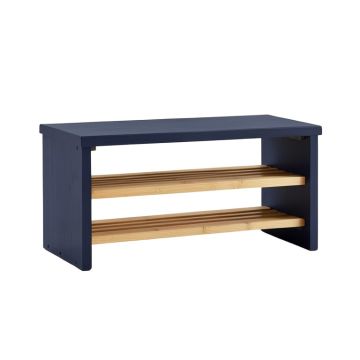 Stone Arc Shoe Storage Bench - Navy