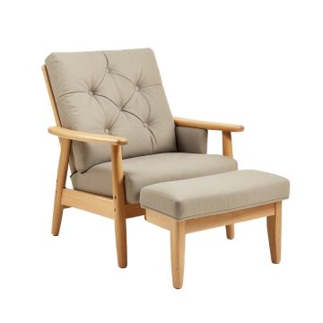 Bello 27.56 '' Wide Tufted Polyester Lounge Chair And Ottoman (synthetic illustration; no displayed measurements)
