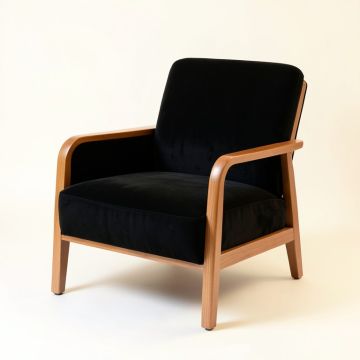 Dune Field Upholstered Armchair - Black (synthetic illustration; no displayed measurements)