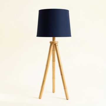 Vale Crest Floor Lamp With A Plain Fabric Shade - Navy (synthetic illustration; no displayed measurements)