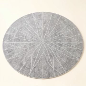 Lake Bridge Round Area Rug - Gray (synthetic illustration; no displayed measurements)