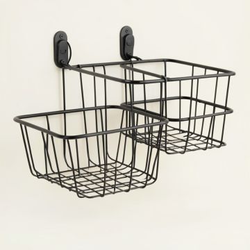 Hanging Fruit And Storage Organizer Wall 3 Piece Metal Basket Set (synthetic illustration; no displayed measurements)