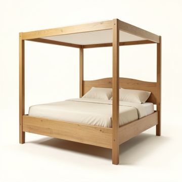 Ainsley Solid Wood Four Poster Bed (synthetic illustration; no displayed measurements)