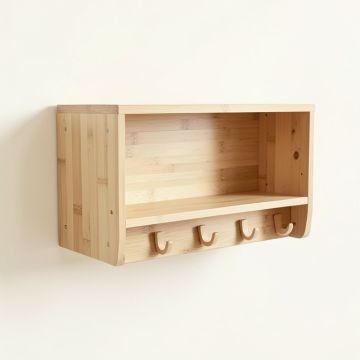 Rowan Crest Wall-Mounted Entryway Organizer Shelf - Beige (synthetic illustration; no displayed measurements)
