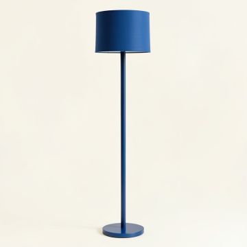Hill Crest Floor Lamp With A Plain Fabric Shade - Blue (synthetic illustration; no displayed measurements)