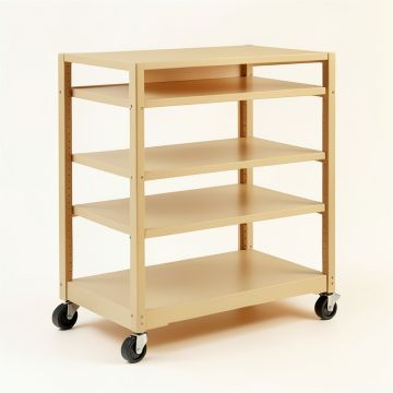 Summit Crest Empty Rolling Workshop Cart - Beige (synthetic illustration; no displayed measurements)