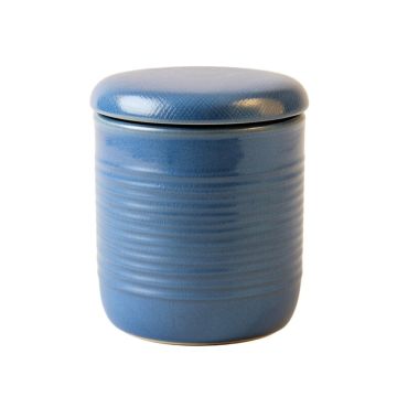 Cedar Bluff Storage Canister With Lid - Blue