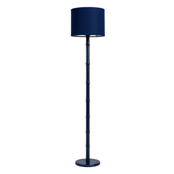 Heath Canyon Floor Lamp With A Plain Fabric Shade - Navy