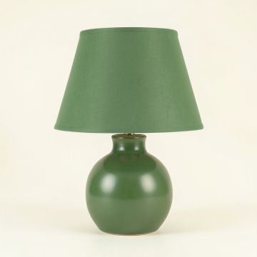 Bay Canyon Table Lamp With A Plain Fabric Shade - Green (synthetic illustration; no displayed measurements)