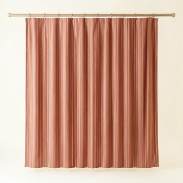 Slate Branch Shower Curtain Hanging Flat From A Plain Rod - Terracotta (synthetic illustration; no displayed measurements)