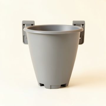 Alder Bend Empty Railing Planter With Integral Brackets - Gray (synthetic illustration; no displayed measurements)