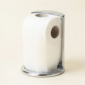 Bathroom Free Standing Toilet Paper Holder With Reserve Function (synthetic illustration; no displayed measurements)