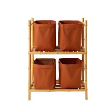Olive Canyon Laundry Sorting Station With Plain Removable Bags - Terracotta