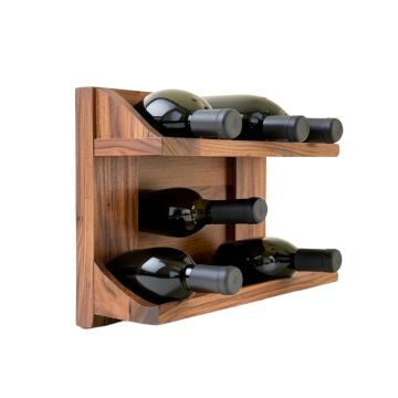 Mccandless 5 Bottle Wall Mounted Wine Bottle And Glass Rack