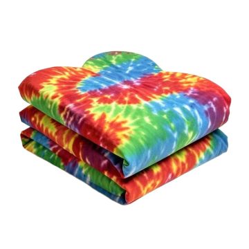 70S Party Peace And Love Groovy Sixties Tie Dye Effect Heart Shaped Duvet Cover Set