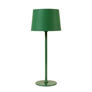 Alder Canyon Floor Lamp With A Plain Fabric Shade - Green