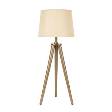 Vale Crossing Floor Lamp With A Plain Fabric Shade - Beige