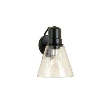 Flint Crest Wall Sconce Mounted On A Plain Wall - Black