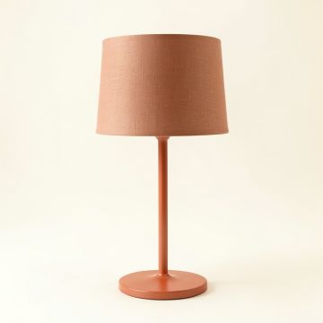 Brook Bridge Table Lamp With A Plain Fabric Shade - Terracotta (synthetic illustration; no displayed measurements)