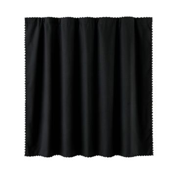 Summit Dell Shower Curtain Hanging Flat From A Plain Rod - Black