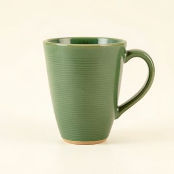Linden Branch Ceramic Mug - Green (synthetic illustration; no displayed measurements)