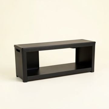 Meadow Bridge Narrow Outdoor Storage Bench - Black (synthetic illustration; no displayed measurements)