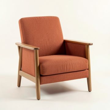 Briar Branch Upholstered Armchair - Terracotta (synthetic illustration; no displayed measurements)