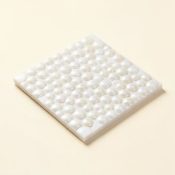 Lokahi 0.66 '' X 0.66 '' Glass Pearl Shell Mosaic Tile In White (synthetic illustration; no displayed measurements)