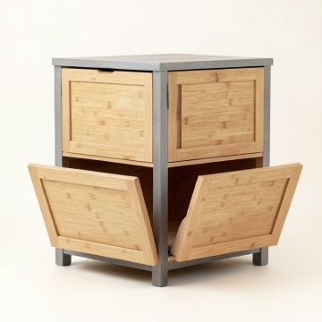 Lake Bridge Freestanding Pull-Out Hamper Cabinet - Gray (synthetic illustration; no displayed measurements)