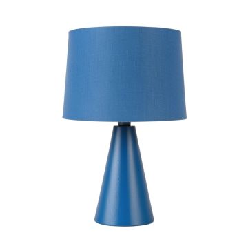 Clay Dale Table Lamp With A Plain Fabric Shade - Blue