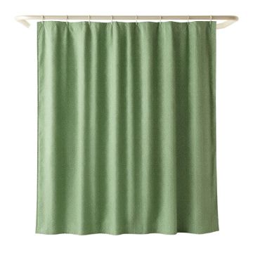 Wren Arc Shower Curtain Hanging Flat From A Plain Rod - Green (synthetic illustration; no displayed measurements)