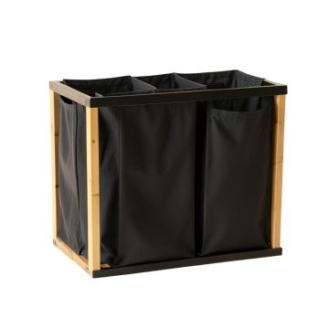 Willow Crossing Laundry Sorting Station With Plain Removable Bags - Black