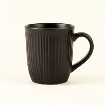 Oak Arc Ceramic Mug - Black (synthetic illustration; no displayed measurements)