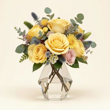 Southern Magnolia - Real Touch Yellow Rose (synthetic illustration; no displayed measurements)